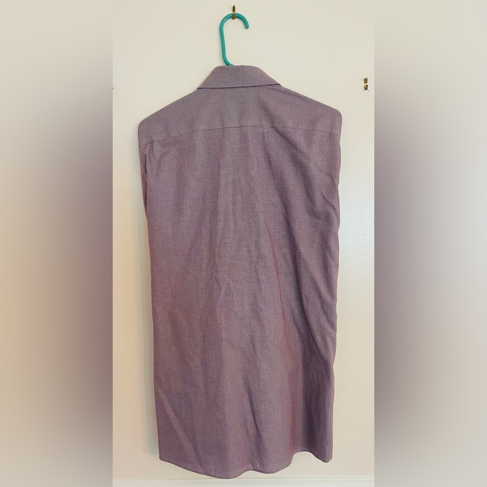 Michael Kors Men's Non-Iron Purple Dress Shirt Long Sleeve Button-Up 17 32-33 - Picture 3 of 4